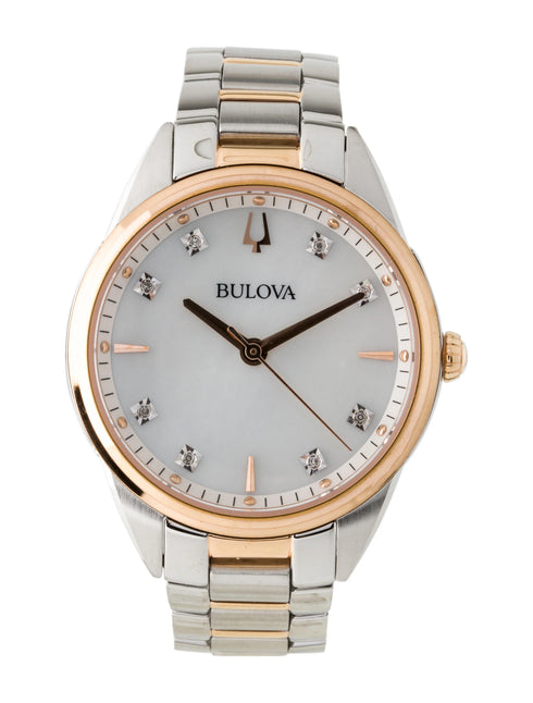 Bulova Sutton 98P183 Women's Watch - Mother-of-Pearl Dial, Two-Tone Stainless Steel Bracelet