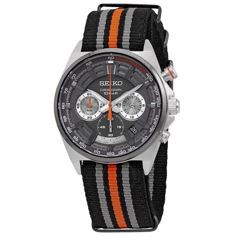 Seiko SSB403P1 Men's Quartz Chronograph Watch - Grey Dial, NATO Strap