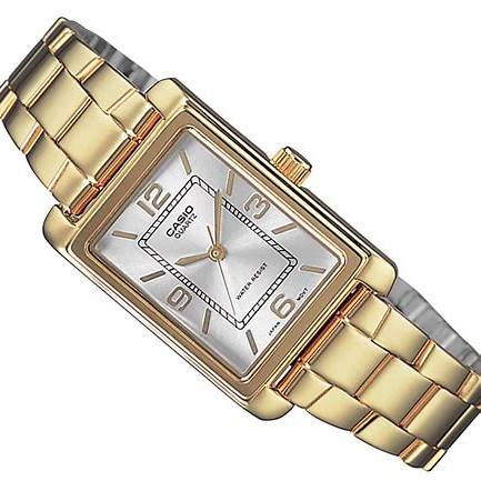 Casio LTP-1234PG-7AEG Women's Quartz Watch - Gold-Tone, Rectangular Dial