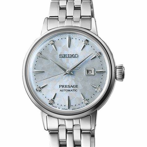 Seiko Presage SRE007J1 Women's Automatic Watch - Blue Dial, Stainless Steel Bracelet