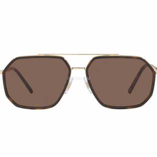 Dolce & Gabbana DG2285 02/73 Occhiali da sole da uomo - Montatura oro/avana, lenti marrone scuro