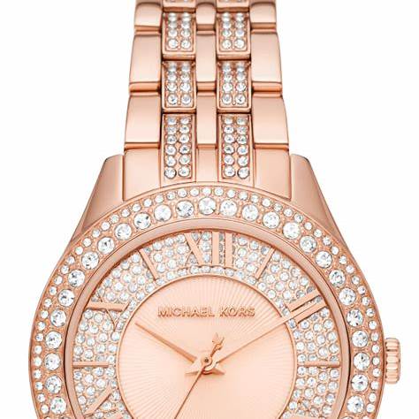 Michael Kors Harlowe MK4710 - Orologio da donna - Tonalità oro rosa, inserti in pavé