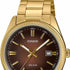 Casio MTP-1302PGC-5AVEF Men's Analog Watch – Brown Dial with Gold-Tone Stainless Steel Bracelet