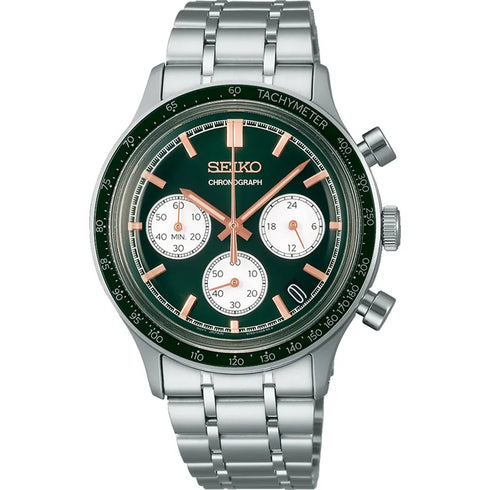 Seiko SSB481P1 Men’s Sport Chronograph Watch – Green Dial, 38.7 mm