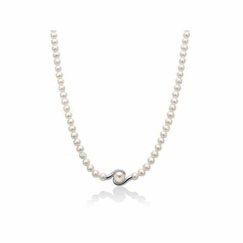 Miluna PCL5877V Collana da donna - Oro bianco con perle d'acqua dolce