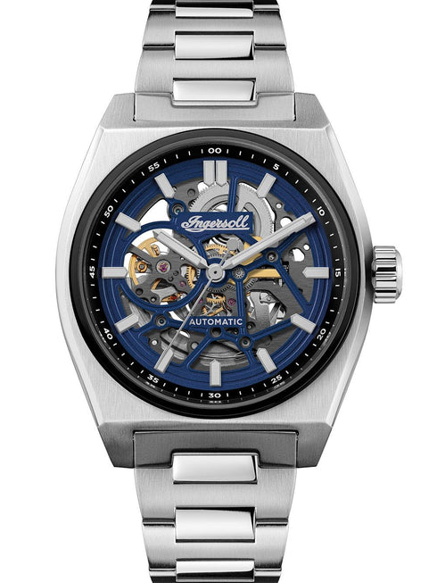 Ingersoll The Vert Automatic I14305 Orologio da uomo - Acciaio inossidabile argento, quadrante blu