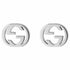 Gucci Interlocking G 18k White Gold Stud Earrings YBD662111002