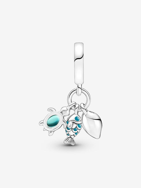 PANDORAPandora 791697C01 Triple Dangle Charm – Sterling Silver, Enamel & Murano GlassBIJOUXEcecile
