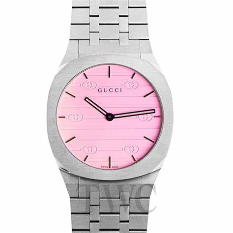 Gucci 25H YA163410 Unisex Watch – Pink Dial, Stainless Steel Bracelet