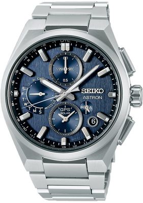 Orologio da uomo Seiko Astron GPS Solar Dual Time Chronograph SSH161J1 - Cassa e bracciale in titanio