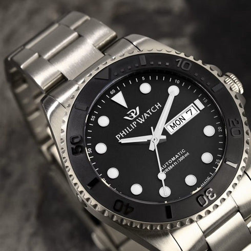 Philip Watch R8223597036 Orologio da uomo Caribe Titanium - 42 mm, quadrante nero, automatico