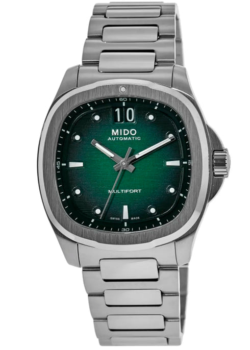 Mido Multifort TV Big Date Orologio automatico da uomo - Acciaio inossidabile, quadrante verde, 39,2 mm