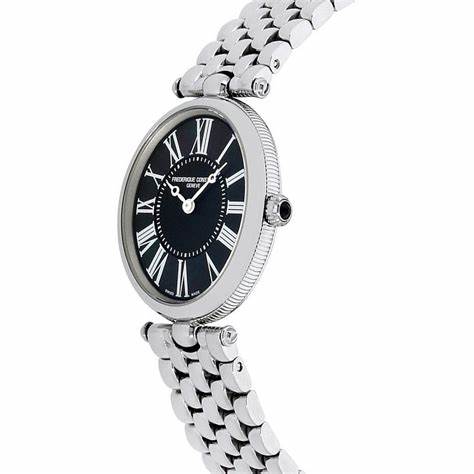 Frederique Constant Classics Art Deco FC-200MPB2V6B Women's Watch – Black Mother-of-Pearl Dial, Stainless Steel Bracelet