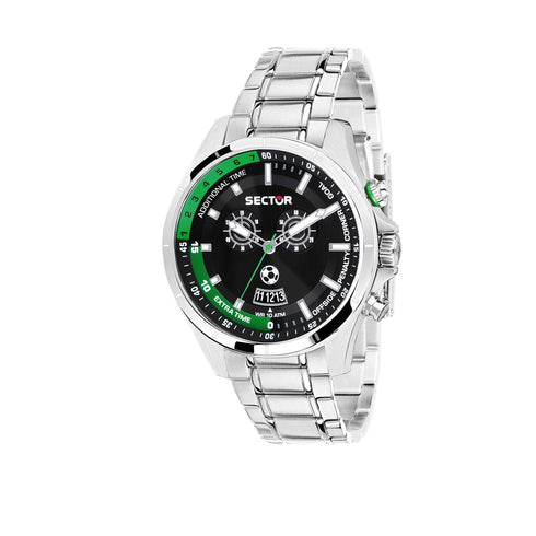 Sector Master R3253505001 Men's Multifunction Watch - 46mm Black Dial, Stainless Steel Bracelet