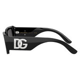 Dolce & Gabbana DG4447B 3355/87 53 Women's Rectangular Sunglasses - Black Frame, Dark Grey Lense