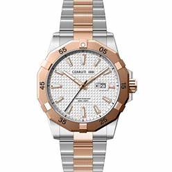 Cerruti 1881 Vallelaghi CIWGH2116704 Men's Quartz Watch - Two-Tone Stainless Steel, White Dial