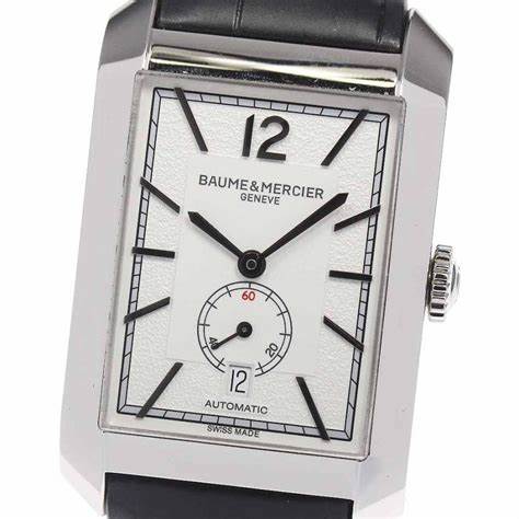 Baume & Mercier Hampton MOA10528 Reloj Automático Hombre - Esfera plateada, correa de aligátor negra