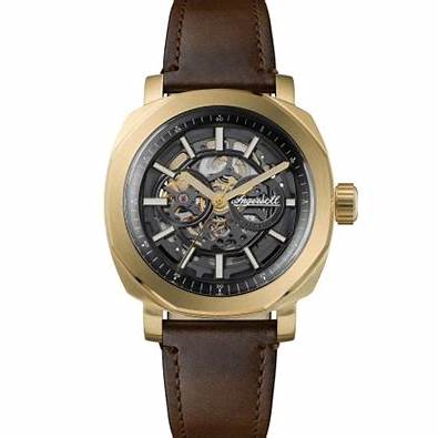 Ingersoll I16402 Outrider Orologio automatico da uomo - Cassa nera, cinturino in pelle marrone