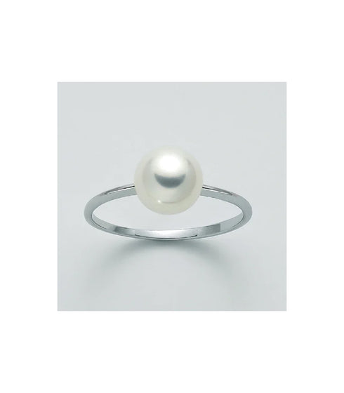 Miluna PLI1591 Anello da donna - Oro bianco 18 carati con perla bianca 7,5-8 mm