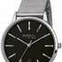 Breil Avery EW0458 Men's Ultra-Thin Quartz Watch - 41mm Matte Black Dial, Stainless Steel Mesh Bracele