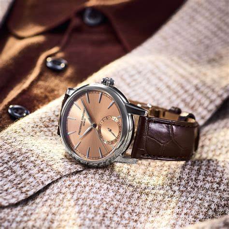 Frederique Constant Manufacture Classic Date FC-706SAL3H6 – Salmon Dial, Stainless Steel Case, Brown Leather Strap