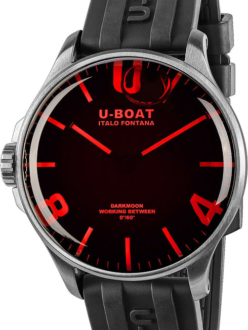 U - BOATU - Boat Darkmoon 8465/B 44mm Watch – Red Sapphire Glass, Oil - Filled Dial, Swiss QuartzWATCHESEcecile