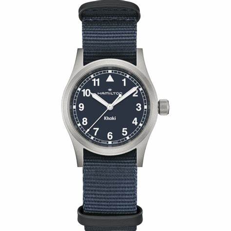 Hamilton Khaki Field Quartz H69301940 - Acciaio inossidabile 33 mm, quadrante blu, cinturino blu NATO