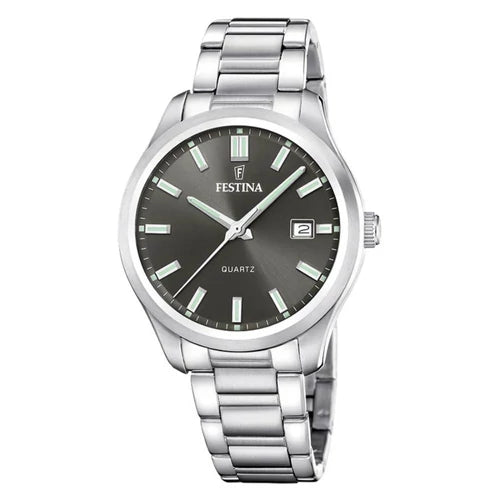 Festina F20736/5 Acero Clasico Men's Watch – Black Dial, Steel Bracelet, 42mm