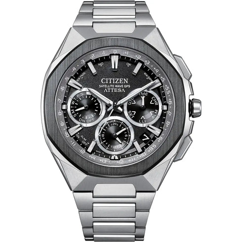 Citizen Attesa CC4104-53E Satellite Wave GPS - Super Titanio, lunetta in ceramica
