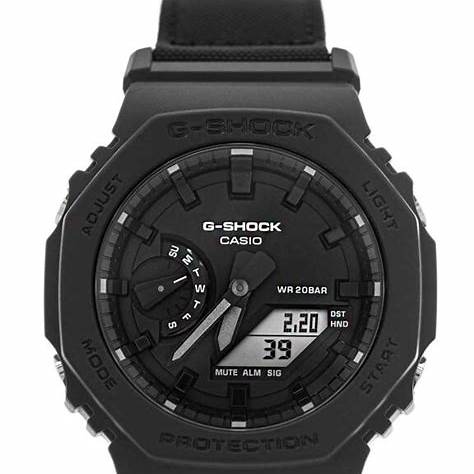 Casio G-SHOCK GA-2100BCE-1AER Men's Analog-Digital Watch – Carbon Core Guard, Cordura Nylon Band, 200M Water Resistance