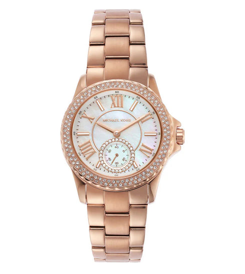 Michael Kors Mini Everest MK7364 Orologio da donna - Tonalità oro rosa, quadrante madreperla