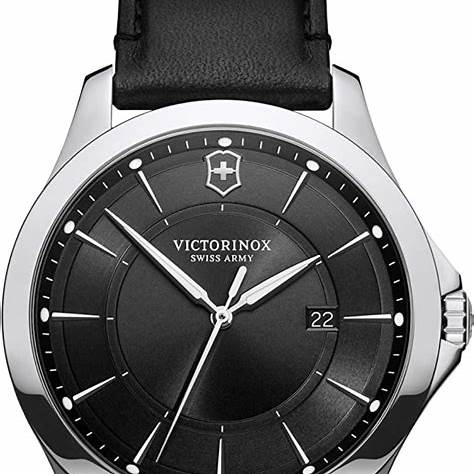 Victorinox Alliance Men's Watch V241905 – Silver Dial, Black Leather Strap