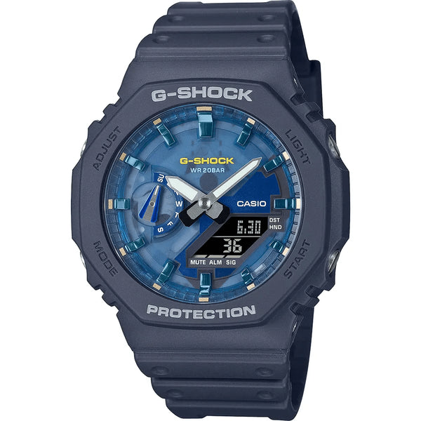 CASIO G - SHOCKCasio G - Shock GA - 2100AS - 2AER Men's Watch – 45.4mm Octagonal Carbon Core Guard, Analog - Digital, 200M Water Resistance, Blue Resin StrapWATCHESEcecile