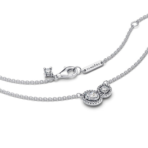 Pandora 393776C01 Embracing Halo Necklace - Sterling Silver, 45cm