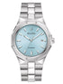 Bulova 96B462 Men's Automatic Watch – Light Blue Dial, 40mm Steel Case, Sapphire Crystal