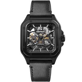 Ingersoll I14504 Orologio da uomo automatico Ollie - Cassa in acciaio inossidabile nero, cinturino in pelle di vitello nero