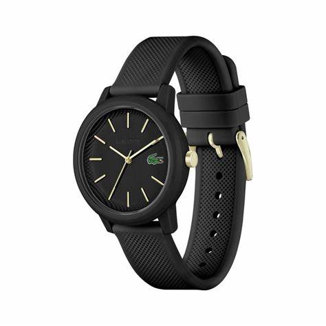 Lacoste 2001212 Women's Watch - Black Silicone Strap, Black Dial, 36mm