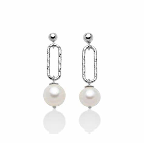 Miluna PER2513B Orecchini da donna - Argento 925 con perle bianche da 8 mm