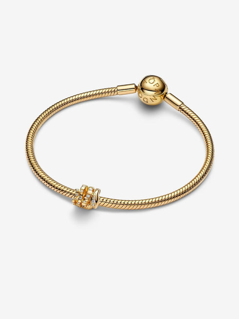PANDORAPandora 763618C01 Curled Snake Charm – 14k Gold - Plated, Cubic ZirconiaBIJOUXEcecile