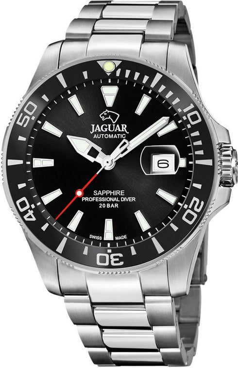 Jaguar Executive Diver J886/3 Herrenuhr - Edelstahlgehäuse, schwarzes Zifferblatt