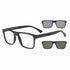 Emporio Armani EA4115 5017/1W Men's Eyeglasses - Matte Black Frame with Two Clip-On Lenses, 54mm