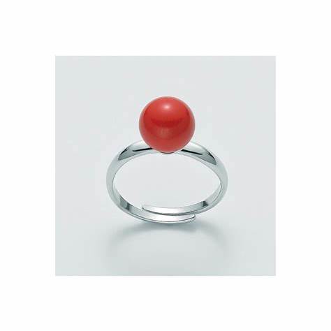 Miluna LID3310 Women's Ring - 925 Silver with 9mm Coral Aggregate