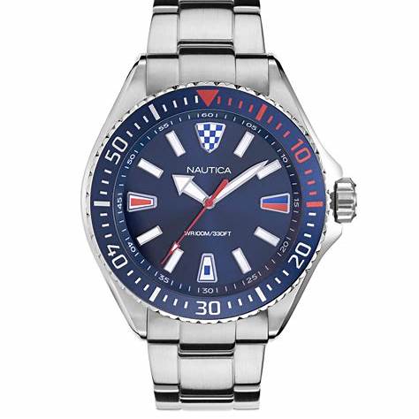 Nautica NAPCPS904 Men's Quartz Watch - Blue Dial, Stainless Steel Bracelet