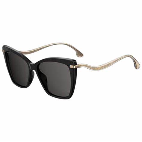 Jimmy Choo SELBY/G/S Occhiali da sole da donna - 57 mm, montatura nera con lenti polarizzate grigie