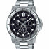 Casio MTP-VD300D-1EUDF Herren-Edelstahlarmbanduhr – Schwarzes Zifferblatt