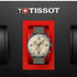 Tissot Chrono XL Men's Watch - Beige Dial, Grey PVD Case, Green Fabric Strap