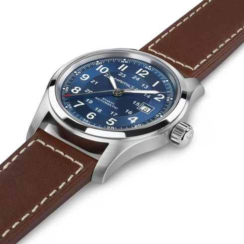Hamilton Khaki Field Auto H70605540 – 42mm Blue Dial, Leather Strap, 80h Power