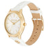 Michael Kors MK7466 Orologio da donna Slim Runway in oro, cinturino in pelle bianca