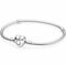 Pandora Moments 590719-17 Heart Clasp Snake Chain Bracelet - 17cm Sterling Silver