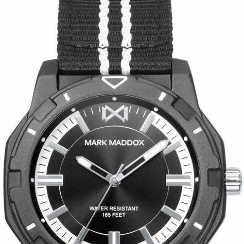 Mark Maddox HC0126-57 Men's Black Aluminium Watch with Nylon Strap - 43mm